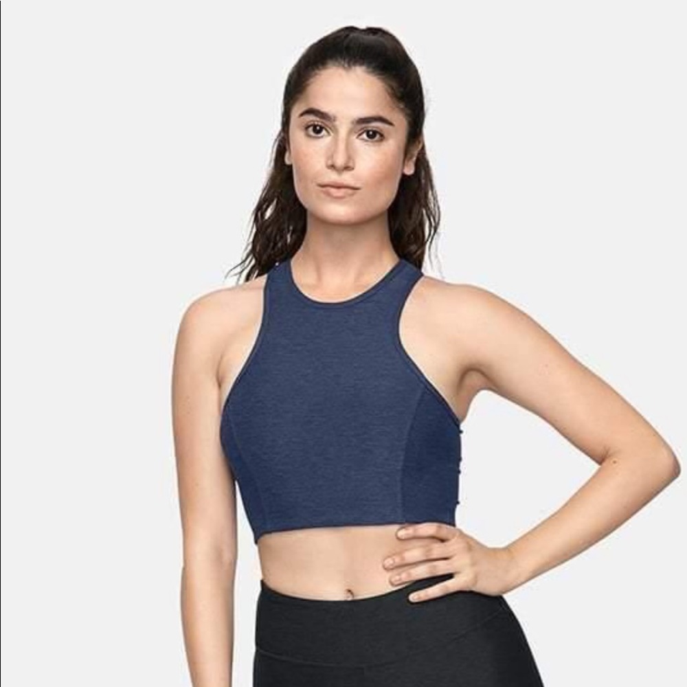 Outdoor Voices Athena Crop Top in Navy